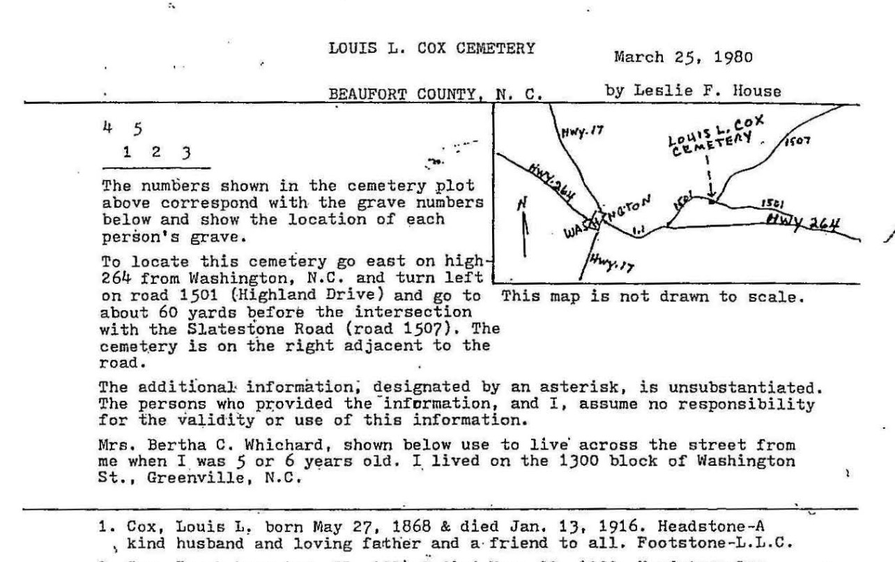 Beaufort County, NC – House Cemetery Records now available